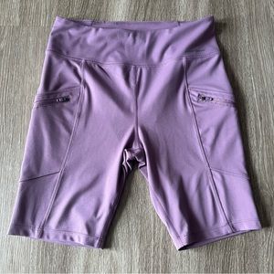 Eddie Bauer Movement Lavender Bike Shorts Pockets Medium